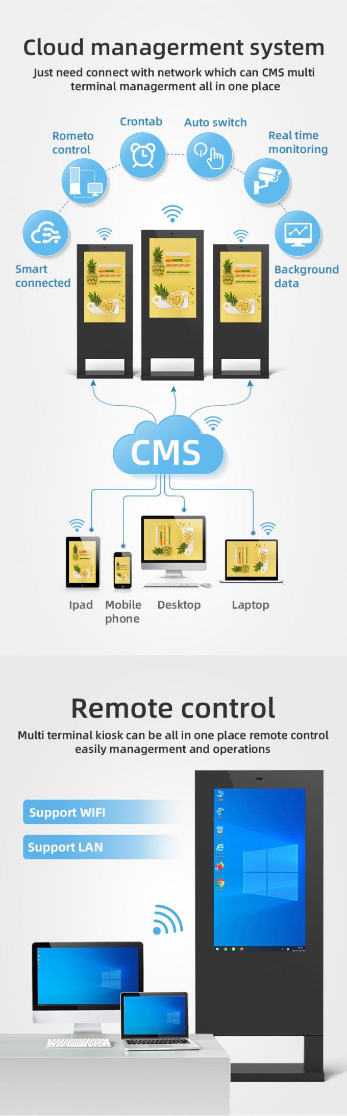 пол 4K HD стоя экран на открытом воздухе рекламы афиши signage lcd цифровой