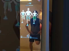 43 Inch Fitness AI Connect Portable Digital Signage Moving Magic Mirror For Home Exercise